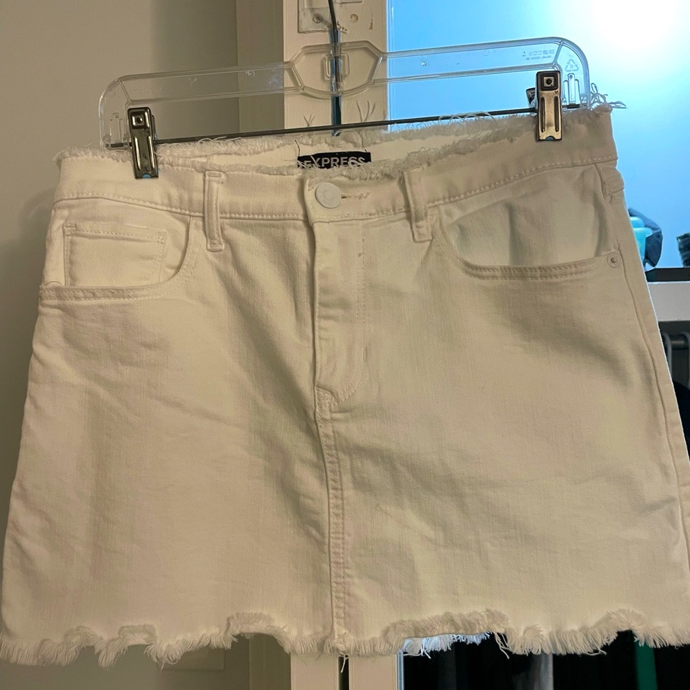 White, Express Jean Skirt NWOT